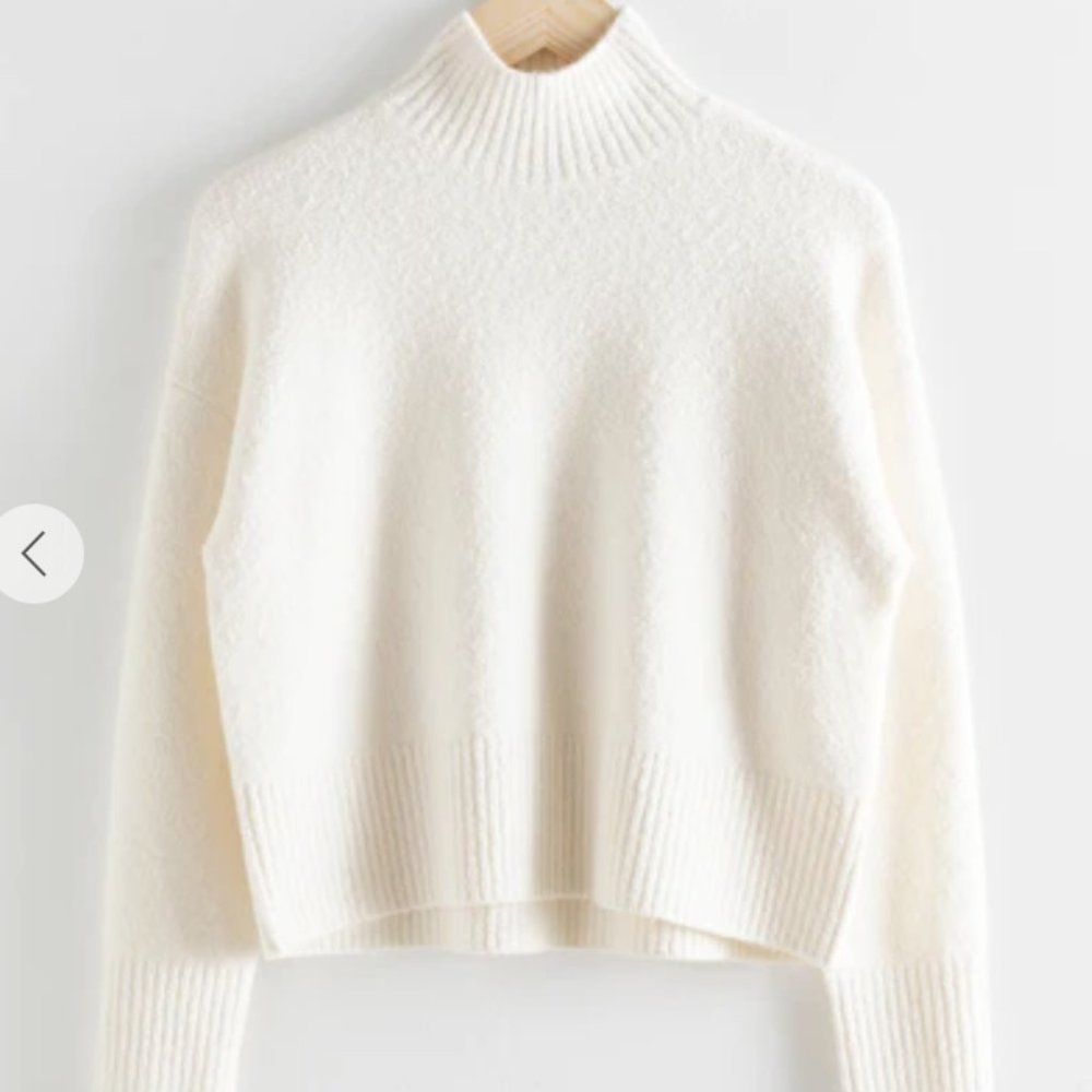 & Other Stories Cropped Mock Neck Sweater
